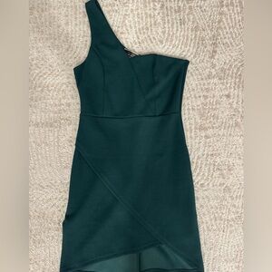 Blue Blush Green One-Shoulder Dress